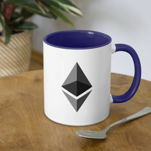 Load image into Gallery viewer, Ethereum Coffee Mug - white/cobalt blue