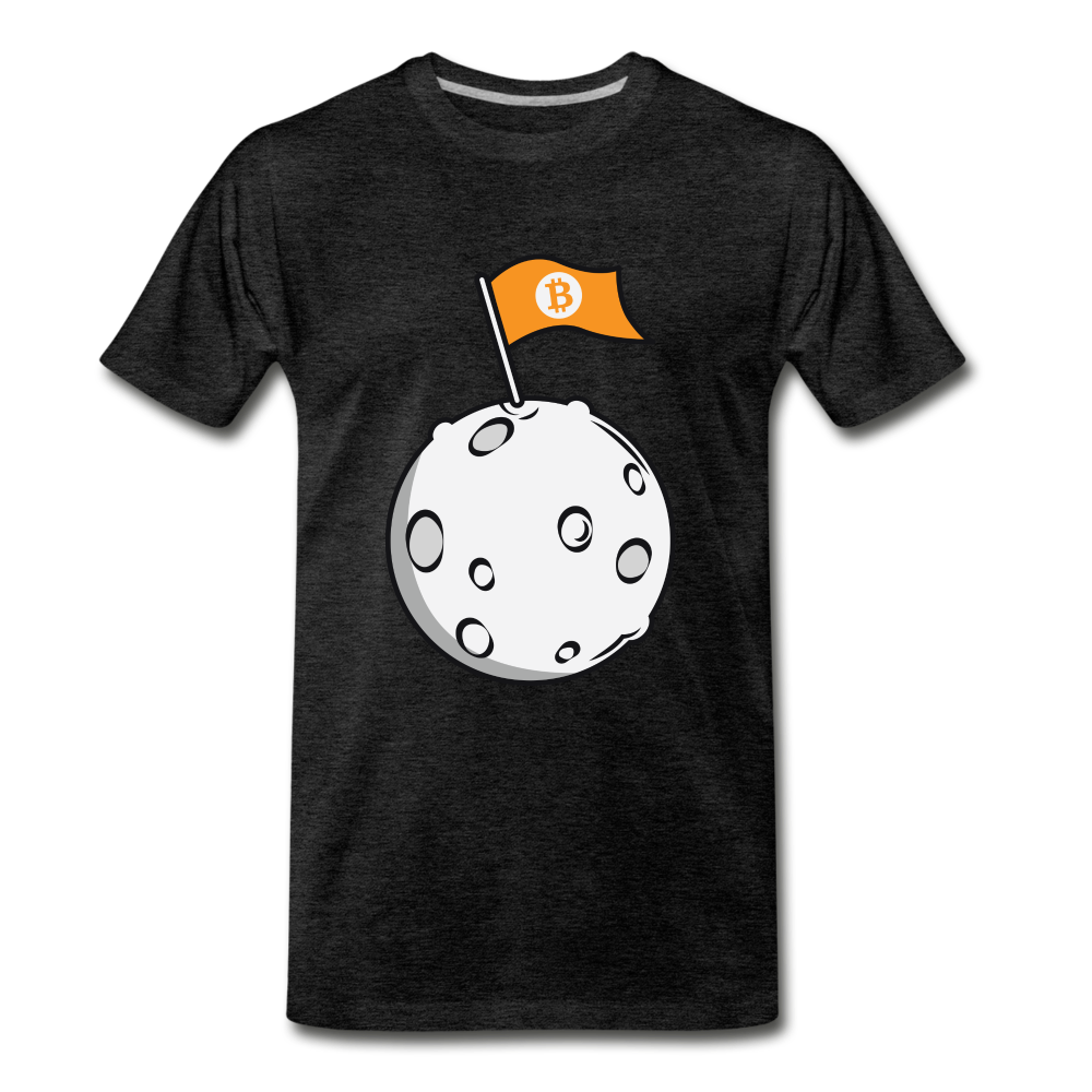 Bitcoin Flag on the Moon Shirt - charcoal grey